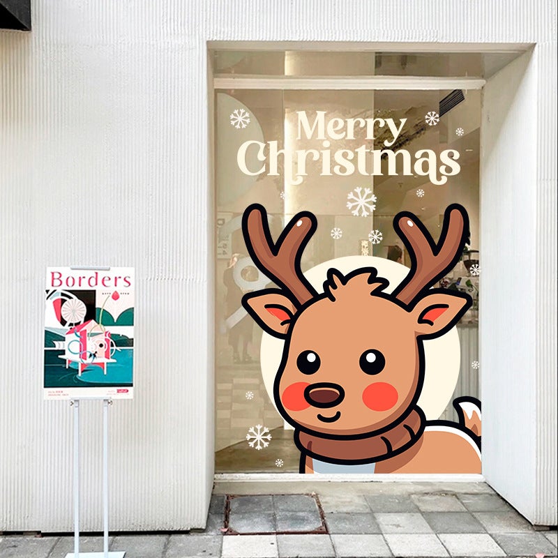 2026 New Year'S Day Christmas Santa Claus Snowman Window Glass Decoration Arrangement Electrostatic Transparent Window Decoration Wall Sticker - Image 5
