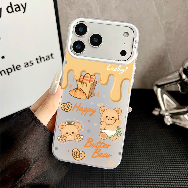 Apple iPhone 17 Pro Max phone case with a creative cartoon design of a fried egg chef cat for drop protection - Image 1