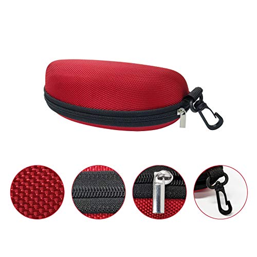 HSYMQ 3 Pack Sunglasses Case, Eyeglasses Case for Men and Women, Portable Zipper Protect Case with Clip, Fit for Safety Glasses Safety Goggles 3D Glasses and Reading Glasses - Image 4