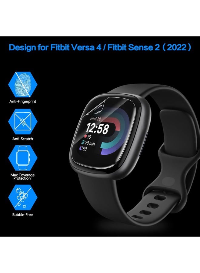YMHML [ 6 Pack ] Compatible for Fitbit Versa 4 / Versa 3 Screen Protector, Fitbit Sense 2 / Sense Screen Protector, [Upgrade Flexible Film] Soft HD Clear Anti-Scratch Protector for Fitbit Accessories - Image 3
