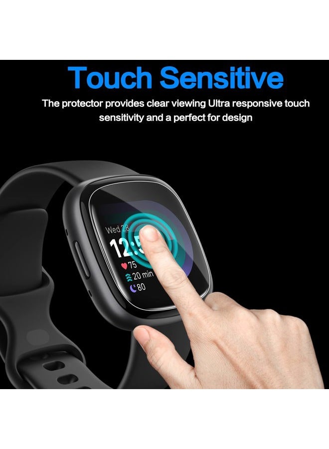 YMHML [ 6 Pack ] Compatible for Fitbit Versa 4 / Versa 3 Screen Protector, Fitbit Sense 2 / Sense Screen Protector, [Upgrade Flexible Film] Soft HD Clear Anti-Scratch Protector for Fitbit Accessories - Image 4