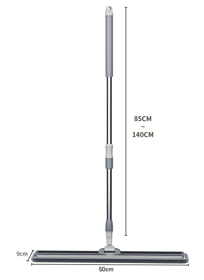 Large Aluminum Alloy Flat Mop 50 cm with 4 Clothes and 1 Brush