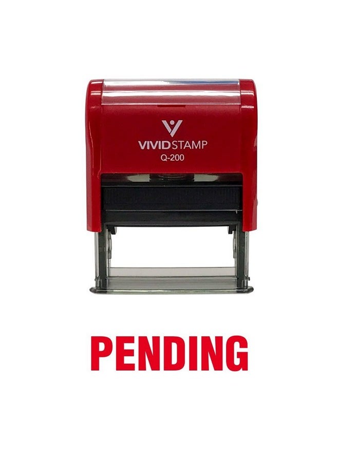 Vivid Stamp Pending Self Inking Rubber Stamp (Red Ink) - Medium  - Image 2