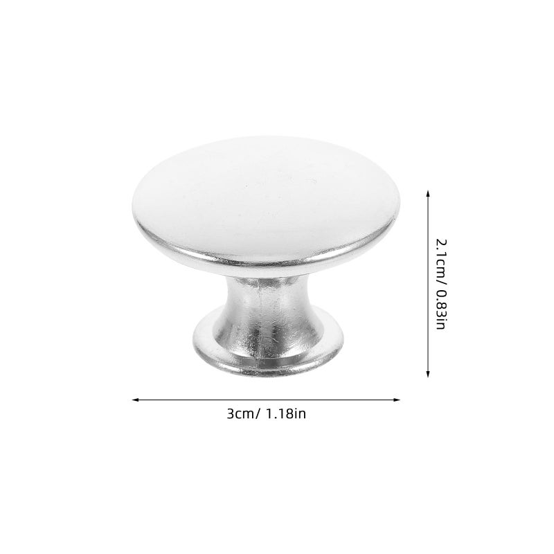 Silver Round Cabinet Drawer Pull Knobs 4 Pack Metal Wardrobe Handles for Kitchen Bathroom Furniture - Image 3