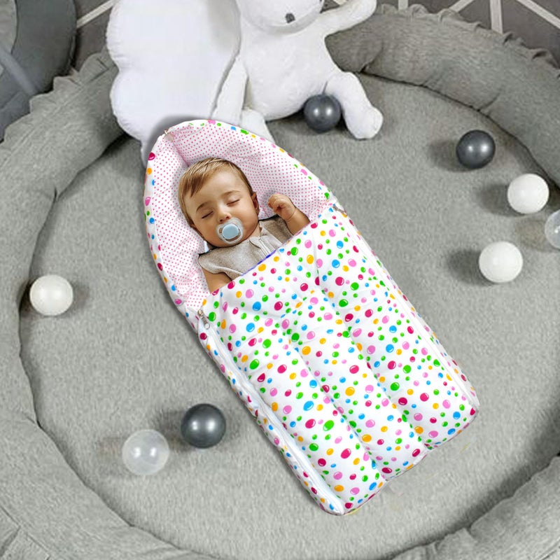 VParents Baby Sleeping Bag Cum Carrying Bag, Portable Bassinet, Unisex Baby Sleeping Bed, Carrying Nest, Cotton, 0-6 Months Bluebell (Pink)110216 - Image 2