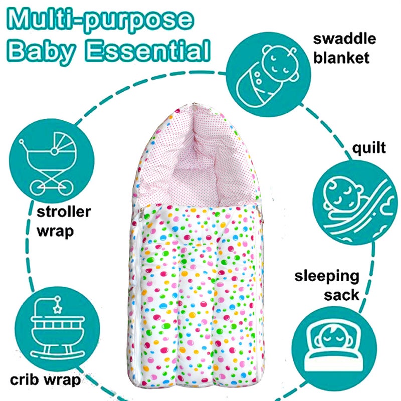 VParents Baby Sleeping Bag Cum Carrying Bag, Portable Bassinet, Unisex Baby Sleeping Bed, Carrying Nest, Cotton, 0-6 Months Bluebell (Pink)110216 - Image 5