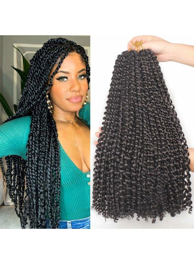 Leeven ضفائر شعر كروشيه بعمق 18 بوصة بتقنية الباشن تويست لعمل لوك الفراشة 2 قطع من شعر كروشيه مائي مموج للنساء 2# - Image 1