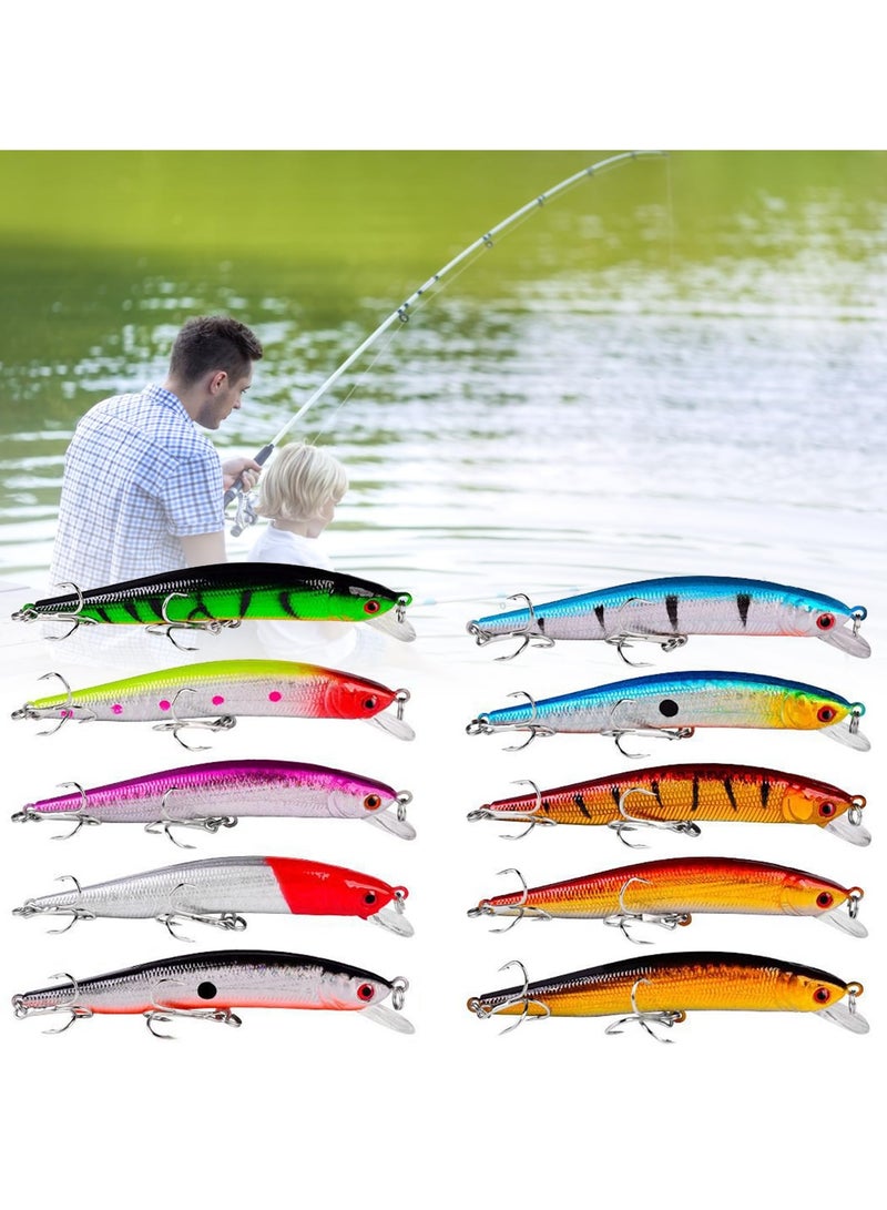 Generic 10-Pieces Of Fishing Bait 9.5cm/8.5g Biomimetic False Bait Plastic Hard Bait Fishing Gear Bait False Bait Set  - Image 5