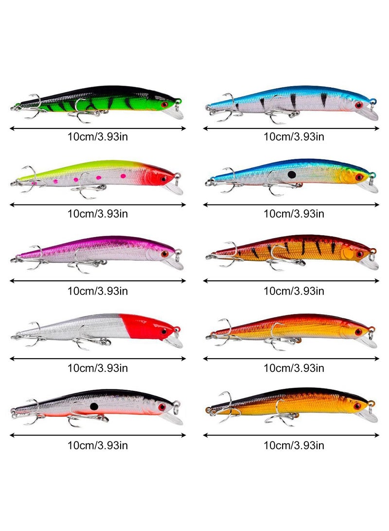 Generic 10-Pieces Of Fishing Bait 9.5cm/8.5g Biomimetic False Bait Plastic Hard Bait Fishing Gear Bait False Bait Set  - Image 2