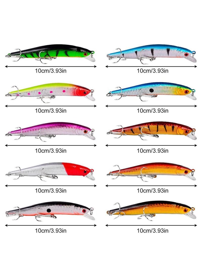 10-Pieces Of Fishing Bait 9.5cm/8.5g Biomimetic False Bait Plastic Hard Bait Fishing Gear Bait False Bait Set - Image 2