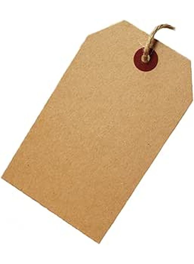 Brown Kraft Paper Tags 100pcs Blank DIY Craft Labels Smooth Finish Wedding Birthday Party - Image 1