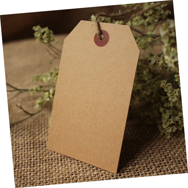 Brown Kraft Paper Tags 100pcs Blank DIY Craft Labels Smooth Finish Wedding Birthday Party - Image 3