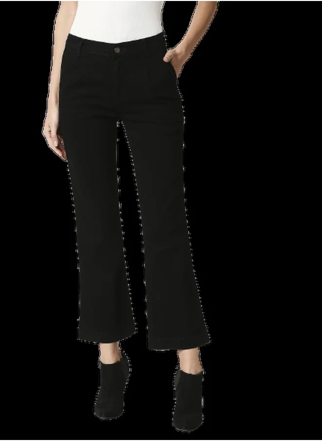 هاي ستار Women Black Bootcut Stretchable Jeans