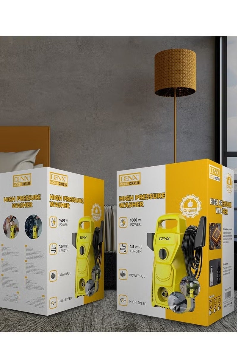 Denx Heavy-Duty Portable Electric Pressure Washer 1600W – Car, Home & Garden Cleaning Machine with Cleaning Gun, 1.5m Hose, Soap Dispenser & Cleaning Needle - Image 5