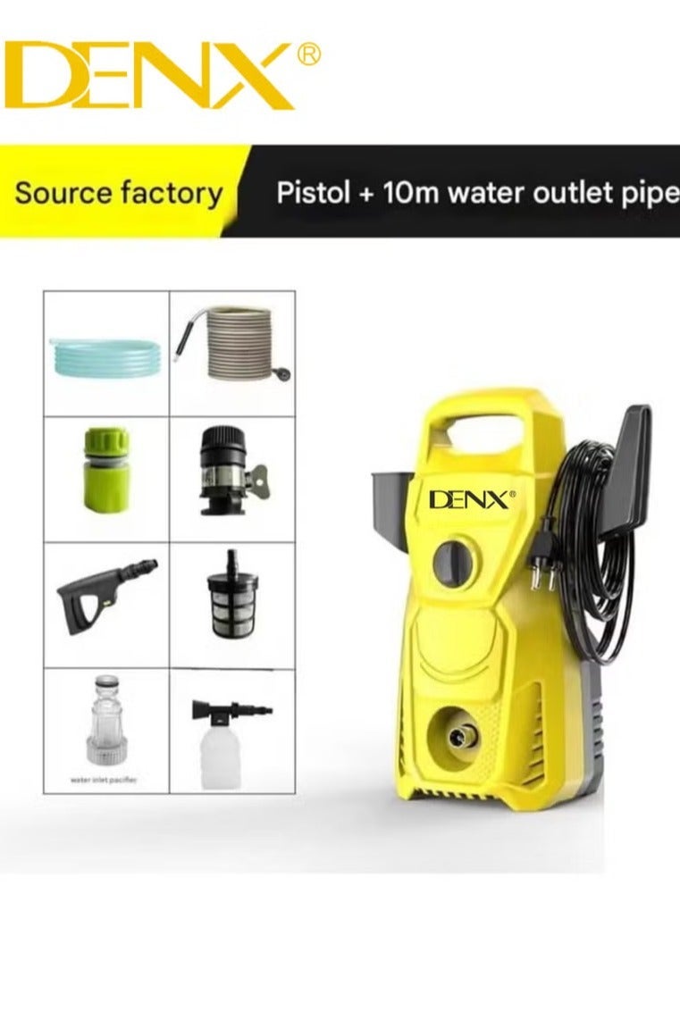 Denx Heavy-Duty Portable Electric Pressure Washer 1600W – Car, Home & Garden Cleaning Machine with Cleaning Gun, 1.5m Hose, Soap Dispenser & Cleaning Needle - Image 1
