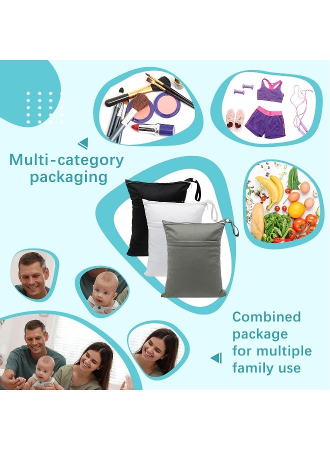 Babygoal Wet Dry Bags for Baby Cloth Diapers, Washable Travel Bags, Beach, Pool, Gym Bag for Swimsuits & Wet Clothes with Two Zippered Pockets - Image 4