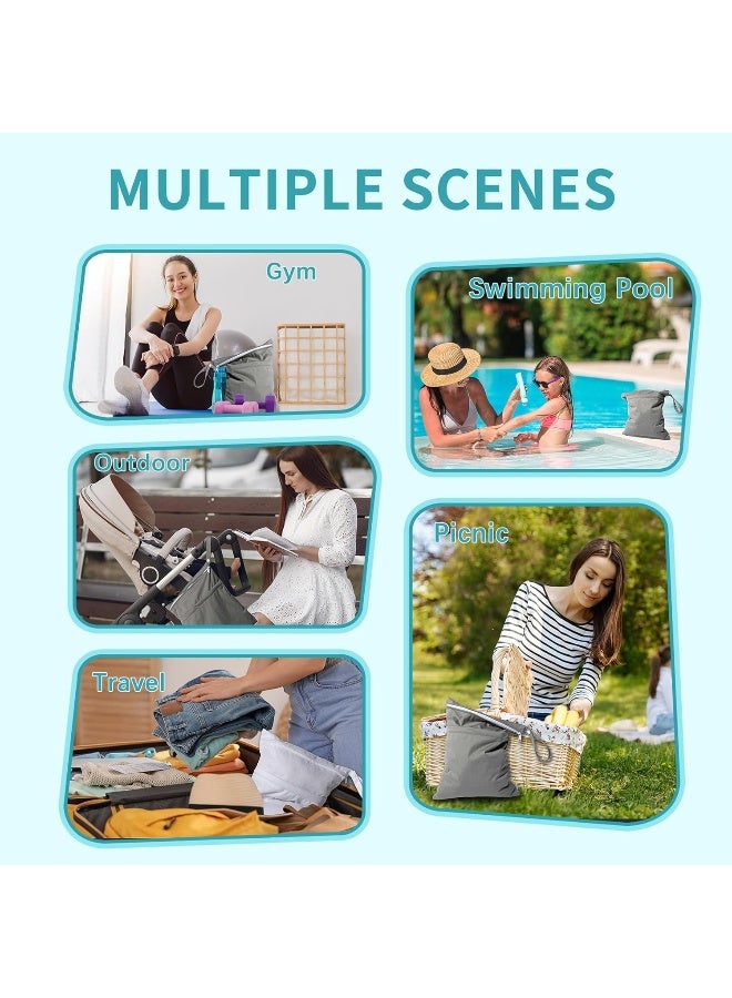 Babygoal Wet Dry Bags for Baby Cloth Diapers, Washable Travel Bags, Beach, Pool, Gym Bag for Swimsuits & Wet Clothes with Two Zippered Pockets - Image 3