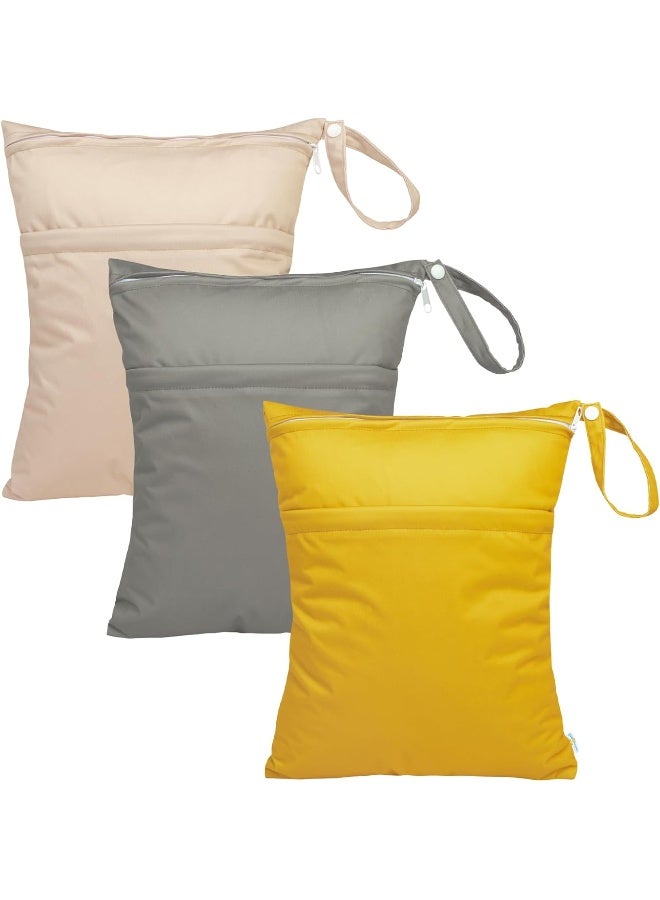 Babygoal Wet Dry Bags for Baby Cloth Diapers, Washable Travel Bags, Beach, Pool, Gym Bag for Swimsuits & Wet Clothes with Two Zippered Pockets - Image 1