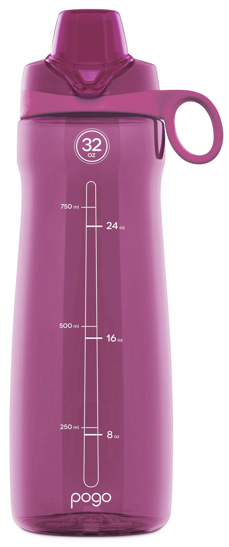 Pogo BPA-Free Plastic Water Bottle with Chug Lid  Fuchsia  32 oz. - Image 1