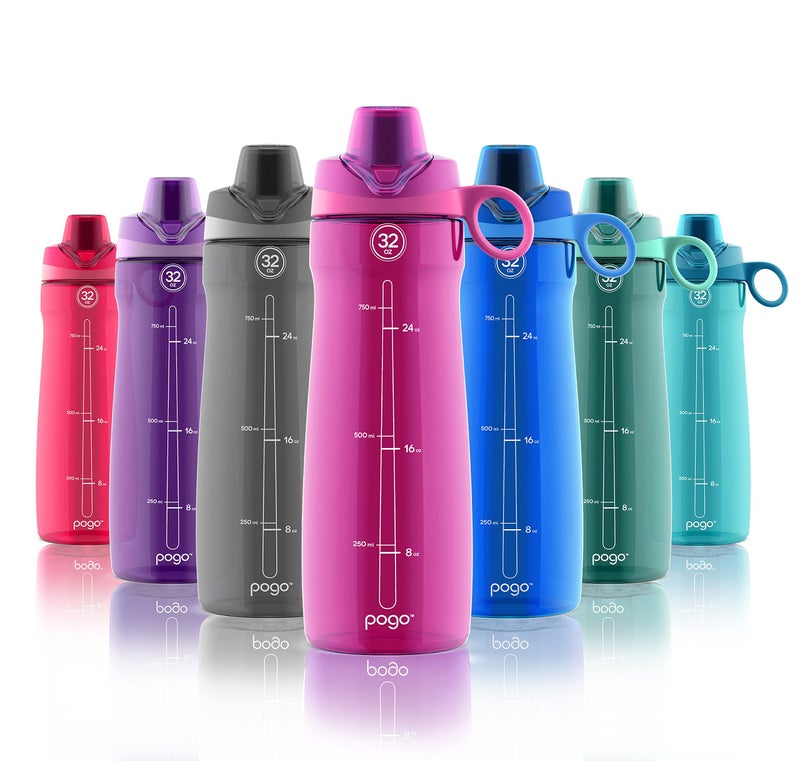 Pogo BPA-Free Plastic Water Bottle with Chug Lid  Fuchsia  32 oz. - Image 3