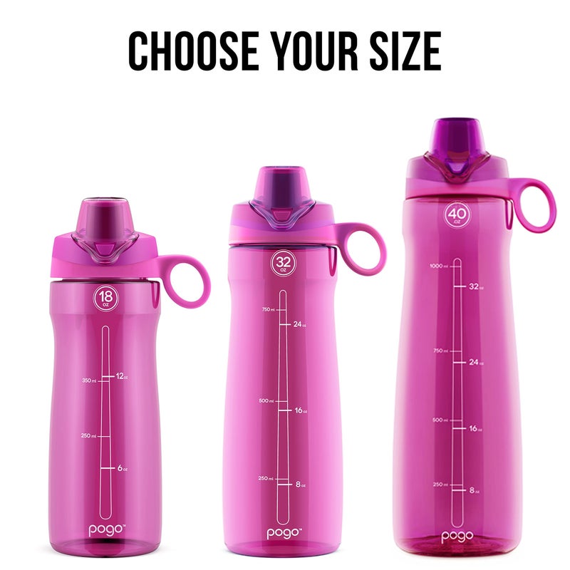 Pogo BPA-Free Plastic Water Bottle with Chug Lid  Fuchsia  32 oz. - Image 4