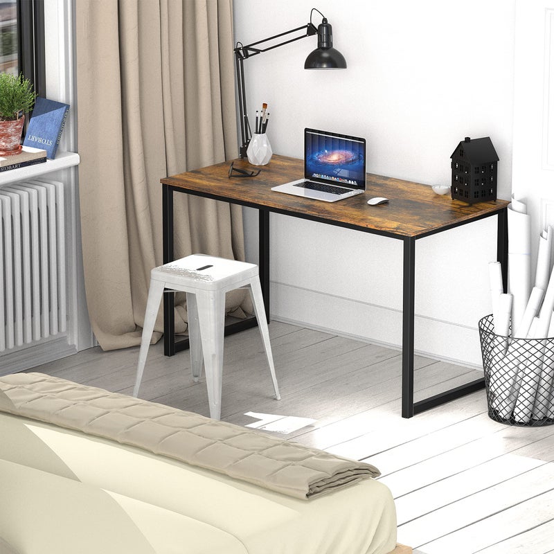 SHW Mission 40-Inch Home Office Computer Desk, Rustic Brown - Image 4