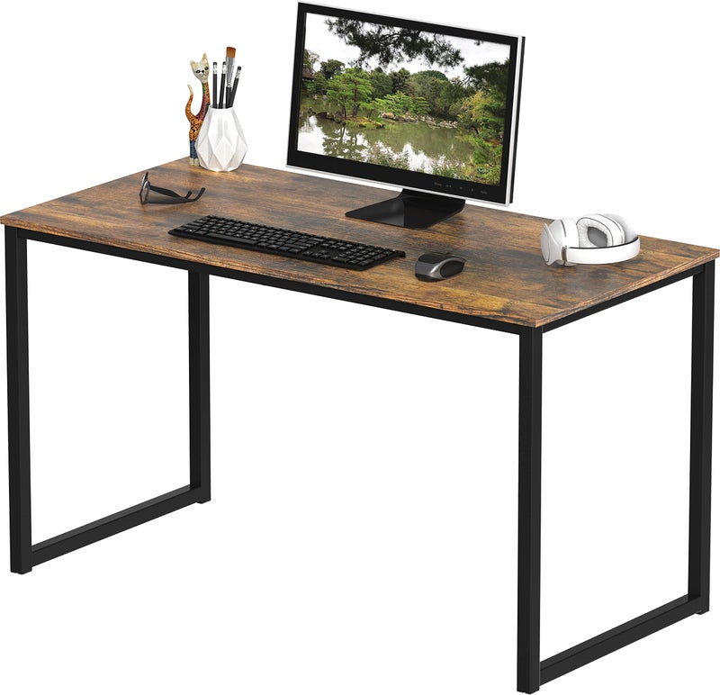 SHW Mission 40-Inch Home Office Computer Desk, Rustic Brown - Image 1