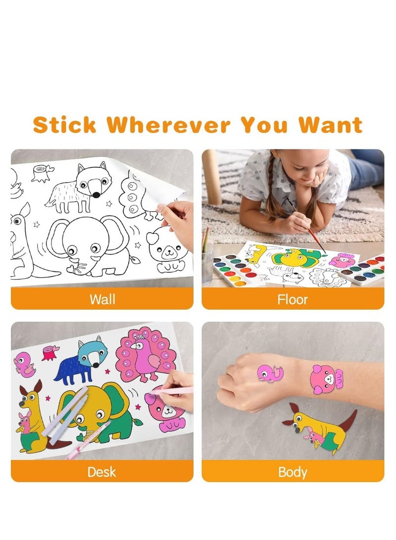 3m Roll of Drawing Paper, Coloring for Kids, Toddlers, DIY Cut and Stick for Girls and Boys (Animal World)  - Image 5