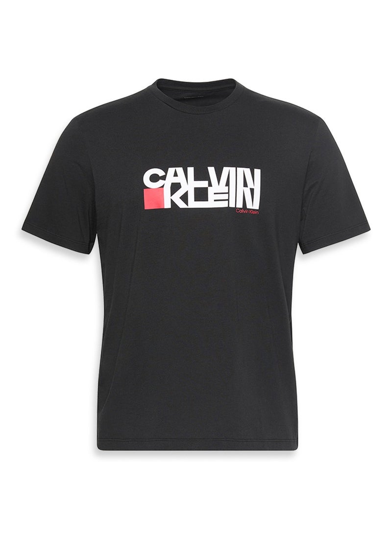 كالفن كلاين جينز تيشيرت قطن برسومات بياقة دائرية - Image 4