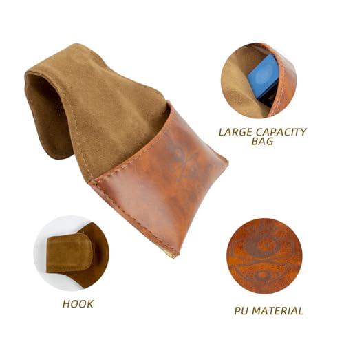 Scott Edward Billiard Chalk Holder Pouch Pool Cue PU Leather Chalk Holder with Clip, Portable Snooker Billiards Chalk Bag, Pool Accessories (Brown) - Image 2