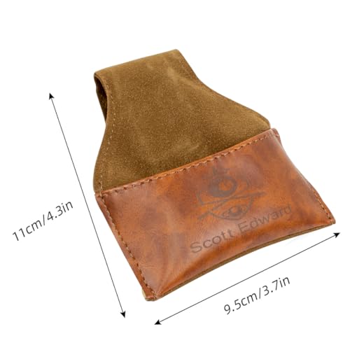 Scott Edward Billiard Chalk Holder Pouch Pool Cue PU Leather Chalk Holder with Clip, Portable Snooker Billiards Chalk Bag, Pool Accessories (Brown) - Image 5