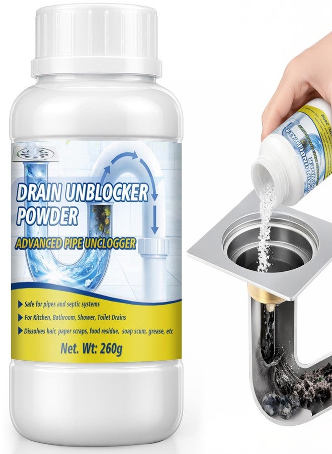 Lubynia Powerful Drain Clog Remover, 260g Pipeline Dredging Agent & Drain Cleaner Fast Dissolves Hair, Paper Scraps, Food, Grease & Soap Scum, Unclog Sink Drains, Kitchen sinks, Shower pipes, Toilet - Image 1