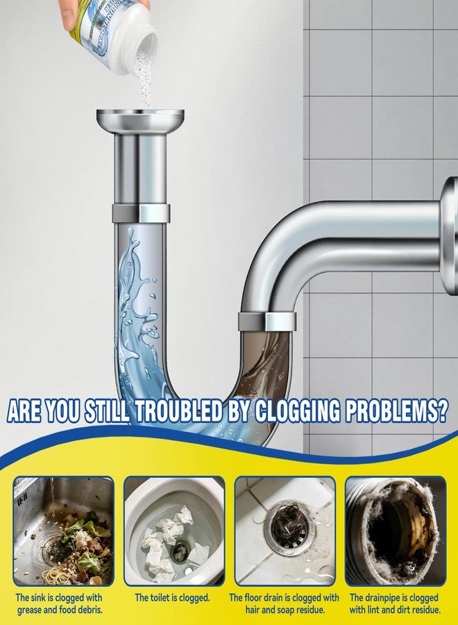 Lubynia Powerful Drain Clog Remover, 260g Pipeline Dredging Agent & Drain Cleaner Fast Dissolves Hair, Paper Scraps, Food, Grease & Soap Scum, Unclog Sink Drains, Kitchen sinks, Shower pipes, Toilet - Image 3