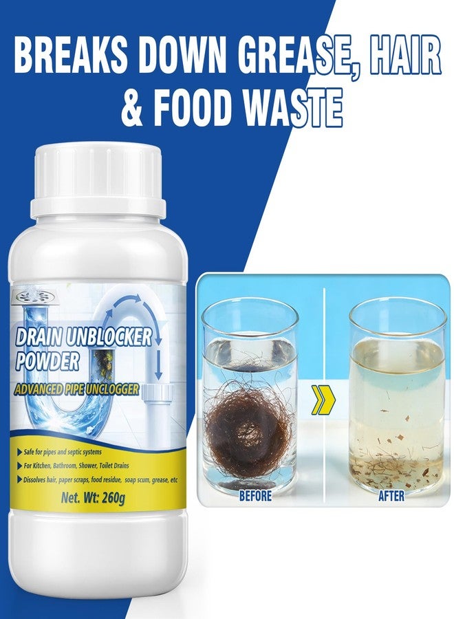 Lubynia Powerful Drain Clog Remover, 260g Pipeline Dredging Agent & Drain Cleaner Fast Dissolves Hair, Paper Scraps, Food, Grease & Soap Scum, Unclog Sink Drains, Kitchen sinks, Shower pipes, Toilet - Image 4