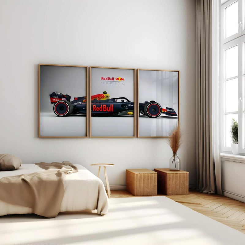 Gamya Big Formula 1 F1 Cars Framed Aesthetic Posters For Wall Decoration, Bedroom, Living Room, Gift Item For Boys | Set of 3 (13x19 Inches) (Red Bull Racing) - Image 5