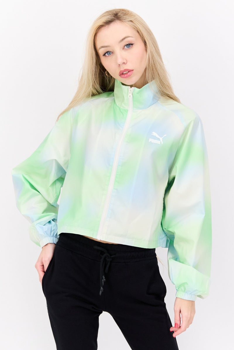 PUMA جاكيت تدريب رياضي للنساء بشعار العلامة التجارية، متعدد الألوان - Image 1