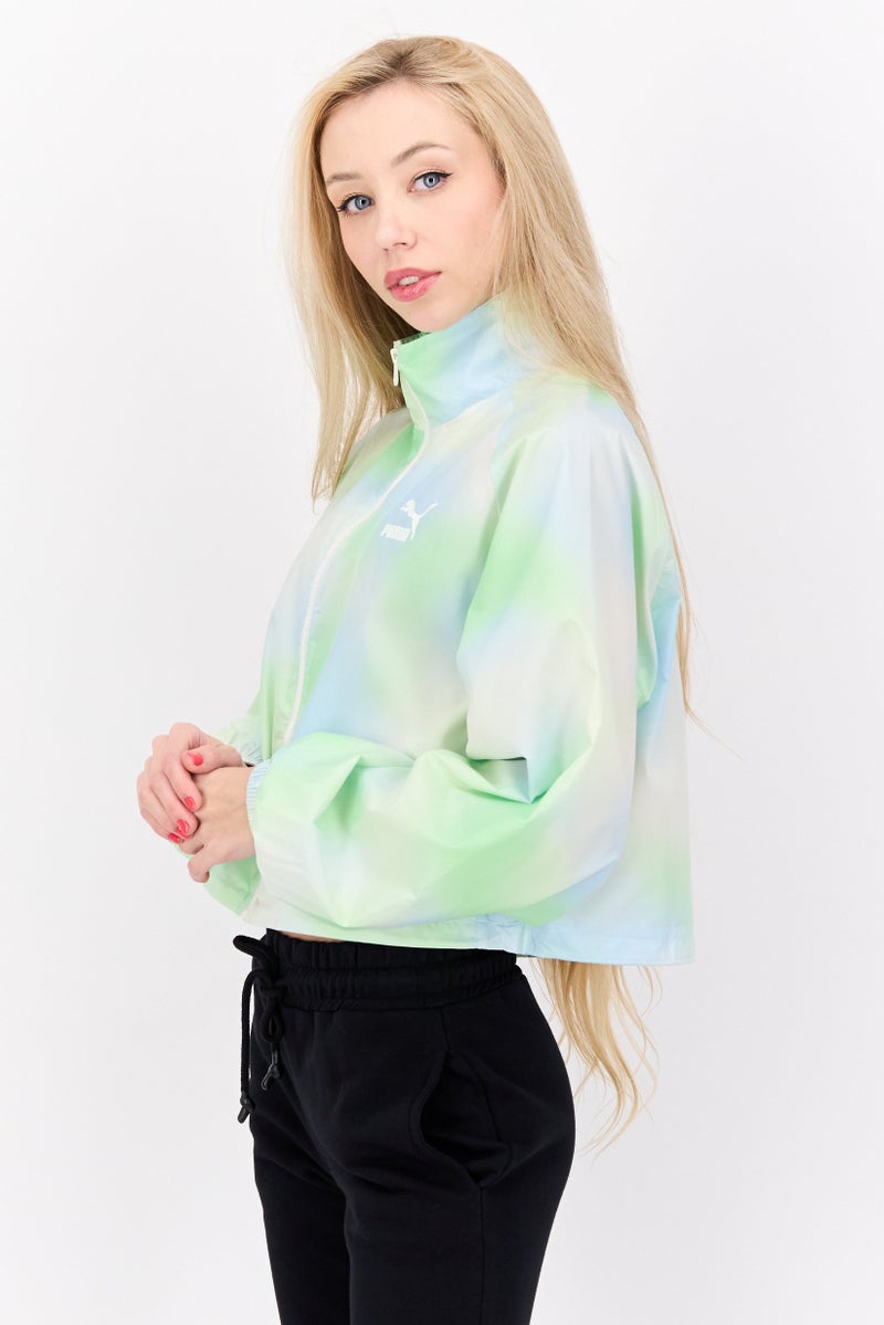 PUMA جاكيت تدريب رياضي للنساء بشعار العلامة التجارية، متعدد الألوان - Image 2