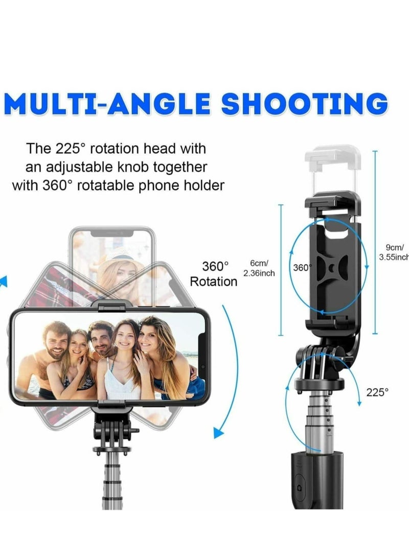 2022 upgraded Portable 33 Inch Aluminum Alloy Selfie Stick iPhone Selfie Tripod Stand with Wireless Remote Shutter Tripod For iPhone 13 12 11 pro Xs Max Plus, Android Samsung (Black)