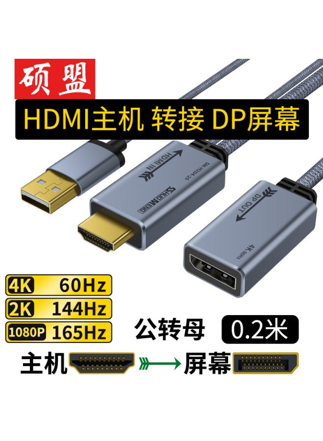 Master's Hdmi To Dp Line 4k60hz Video Converter Computer Connection Monitor Displayport Port Cs5801 - Image 1