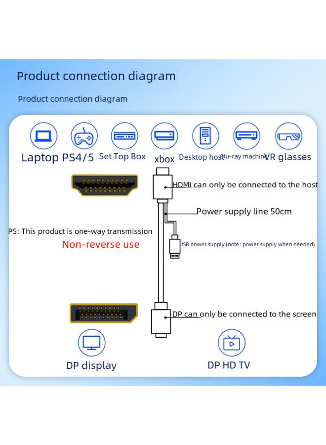 Master's Hdmi To Dp Line 4k60hz Video Converter Computer Connection Monitor Displayport Port Cs5801 - Image 2