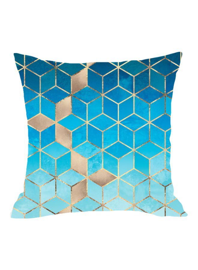 نيبمينينت غطاء وسادة بنمط هندسي أزرقذهبي 45x45سم