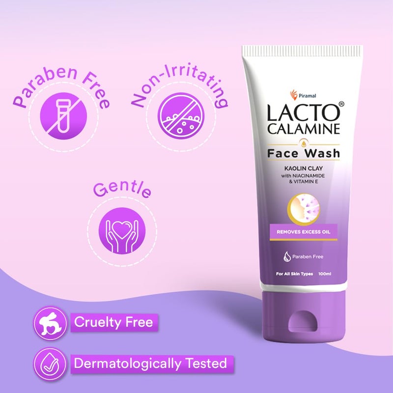 Lacto Calamine Face Wash with Kaolin Clay for Oily Skin, 100 ml (Pack of 2) - Image 4