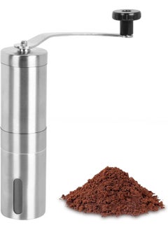 Generic Manual Coffee Bean Grinder Stainless Steel Manual Coffee Burr Grinder Hand Crank Coffee Grinder Mill with Adjustable Bean Grind Size for Home Travel Office 