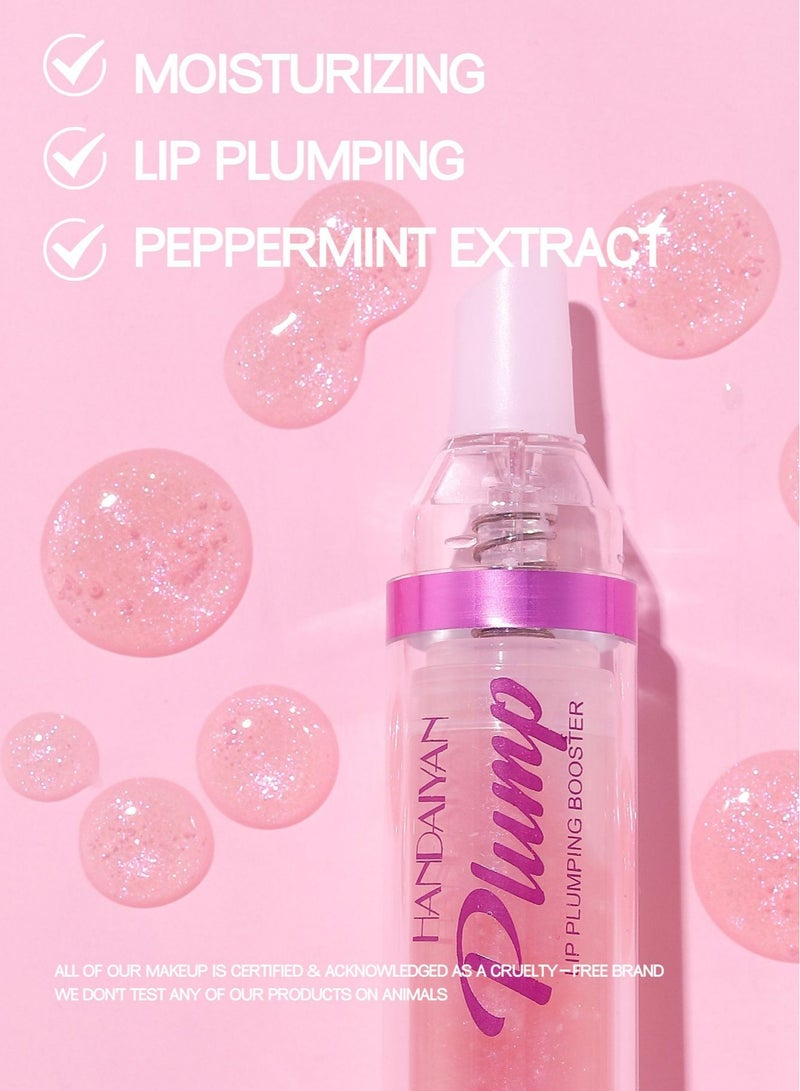 Lip Gloss- Lips Plumper Hyaluronic Acid, Moisturizing, Light High Shine, Non-Sticky,Soften And Condition,Crushed Diamonds, Nude Stain Lips Treatment ,Glow,Oil,Glaze,Balm,Glitter Lifter Glosses Tubes