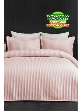 Judy Cotton Bedspread (Pique) Set Double Striped Daily Plain Plain Powder - pzsku/Z188E73429B95DB3FC183Z/45/_/1740652453/9192cfe9-1d83-4845-ac73-da9060511b24