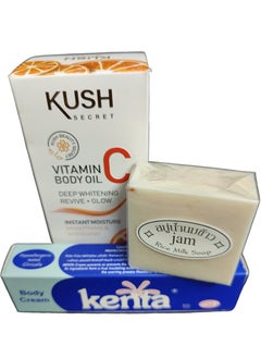 kenta Best combination for whitening dark spot under skin vitamin c oil with kenta cream and rice soap  - Image 3