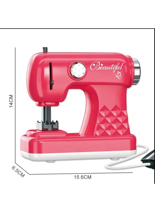 Kids Pretend Play Sewing Machine Toy | Interactive DIY Playset for Girls | Simulated Electric Sewing Machine with Light & Sound | Educational Creative Toy Gift (23×17×7 cm) - Image 3