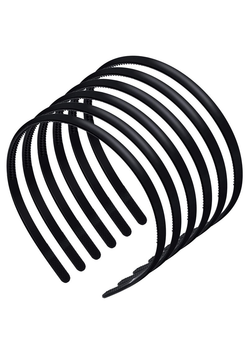 ORiTi 6 Pieces Plastic Plain Headbands Teeth Comb - Image 1