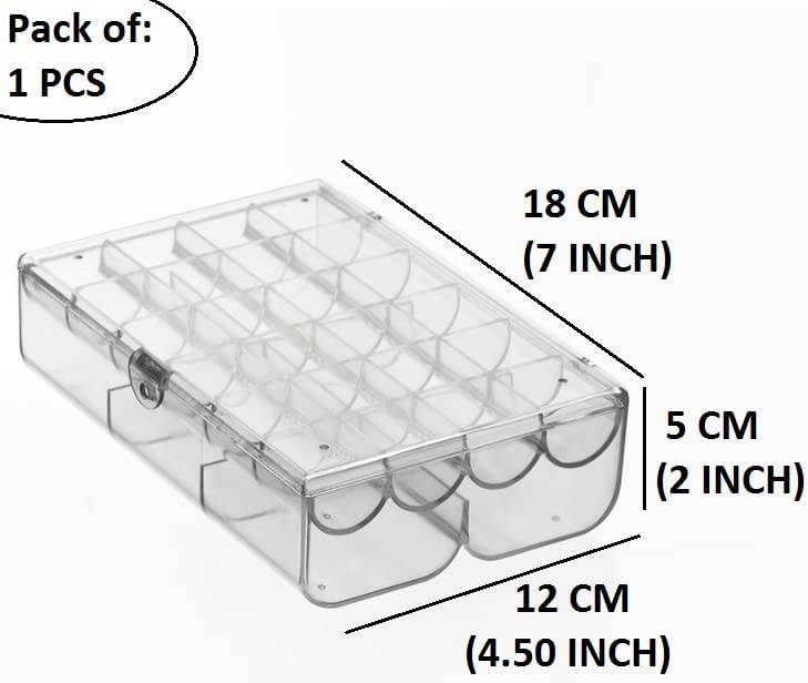 HOMETIC 2 layer Acrylic Jewelry Storage Box Dustproof Earring Box Doll Container Stationery Storage Box Portable Nail Art Storage Case (Multi Color) (Pack of 1) - Image 5