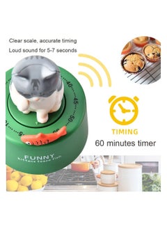 SYOSI SYOSI, Cartoon Mechanical Kitchen Timer, 60-Minute Wind Up Dial 360° Rotating, Cat Shape Timer for Cooking Reading or Sport  - Image 4